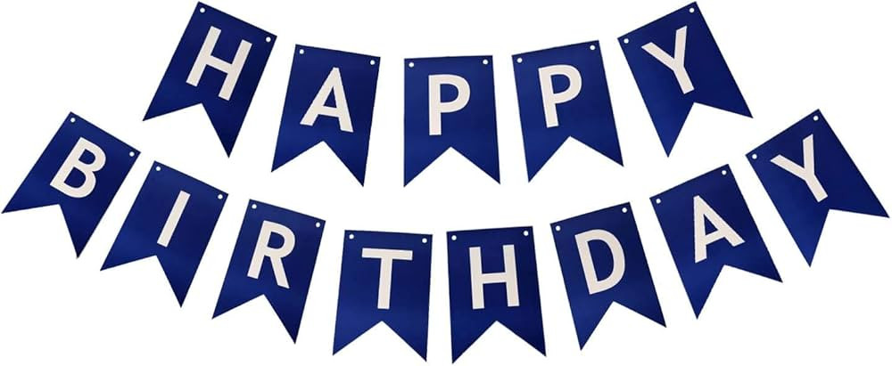 Blue Happy Birthday Banner Birthday Banner Decoration DIY Party Decoration | Amazon (US)