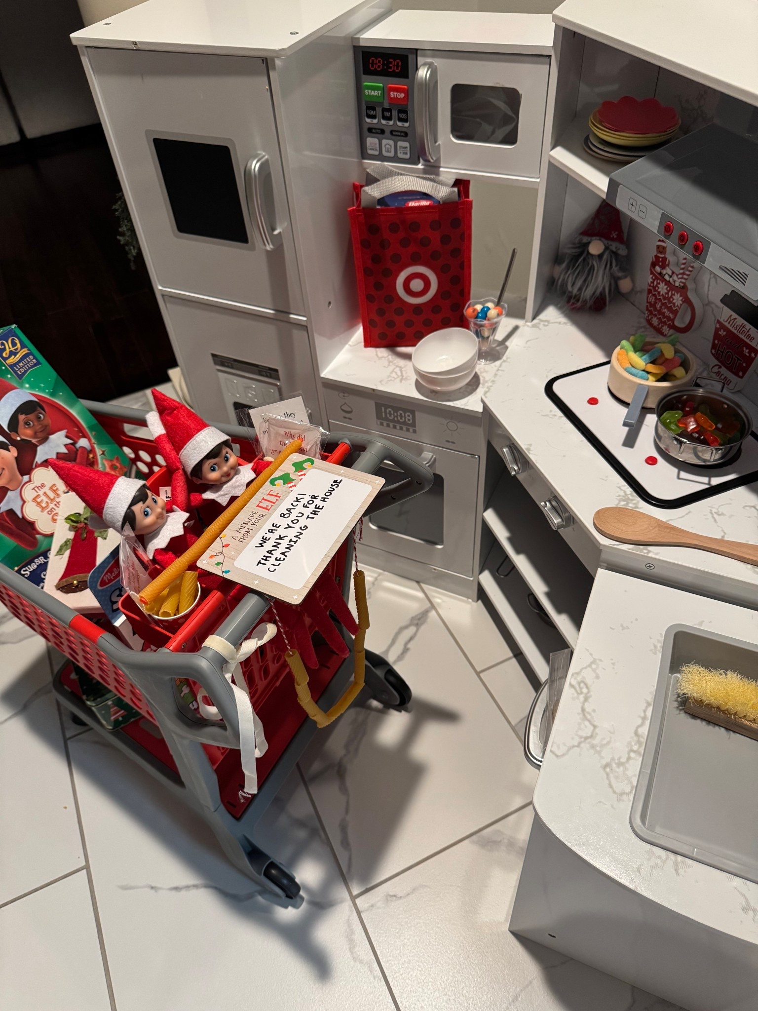 Elf on the shelf is back! They cooked up some things in the kitchen and brought a new target cart and snacks! 

#LTKCyberWeek #LTKGiftGuide