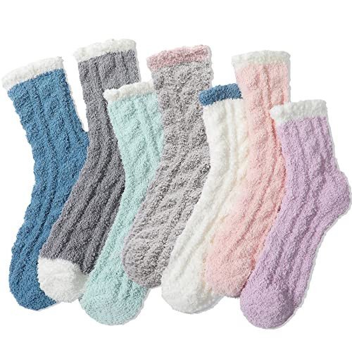 Passionbility Fuzzy Socks for Women - 7 Pairs Fluffy Socks Womens, Cozy socks for Women Slipper Sock | Amazon (US)