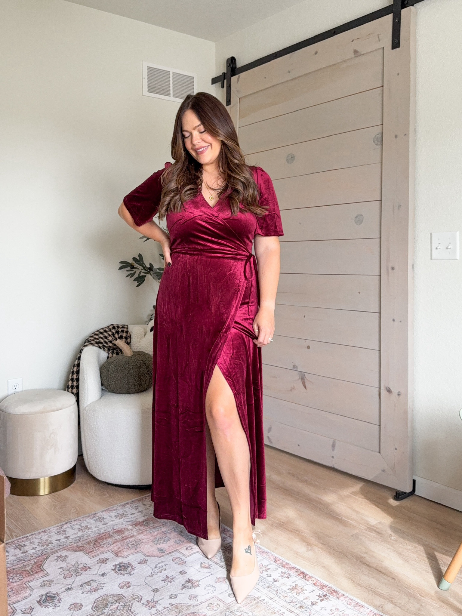 Fall wedding guest dress v-neck wrap style velvet dress - I got a size L // Fall fashion. Fall dress. Fall wedding outfit.

#LTKWedding #LTKFindsUnder50 #LTKStyleTip
