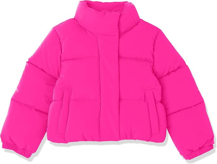 Amazon Essentials Girls and Toddlers' Cropped Full-Zip Fully Lined Puffer Jacket (Quilted Matte o... | Amazon (US)