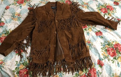 Leather Gallery Mens Western Brown Suede Jacket/Coat with Fringe-Size M NICE! | eBay US