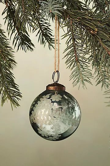 Aqua Cut Glass Globe Ornament | Anthropologie (US)