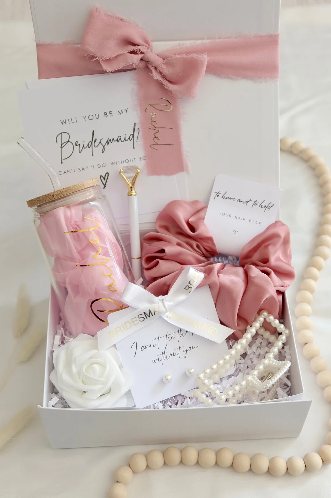 Bridesmaid Proposal Box Set Personalised Bridesmaid Pink Gift Box Will You Be My Maid of Honour P... | Etsy (US)