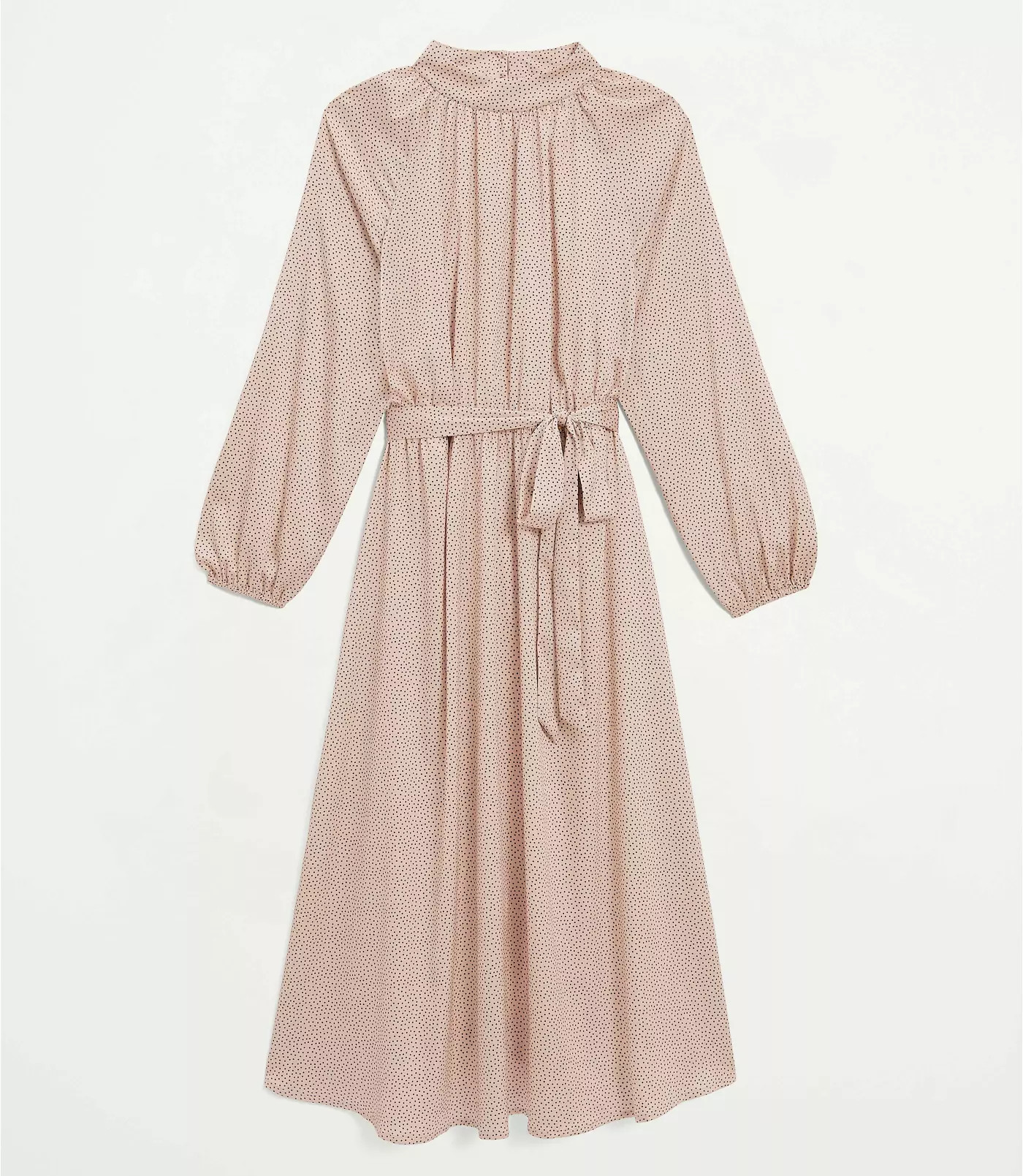 Dotted Mock Neck Midi Dress | LOFT