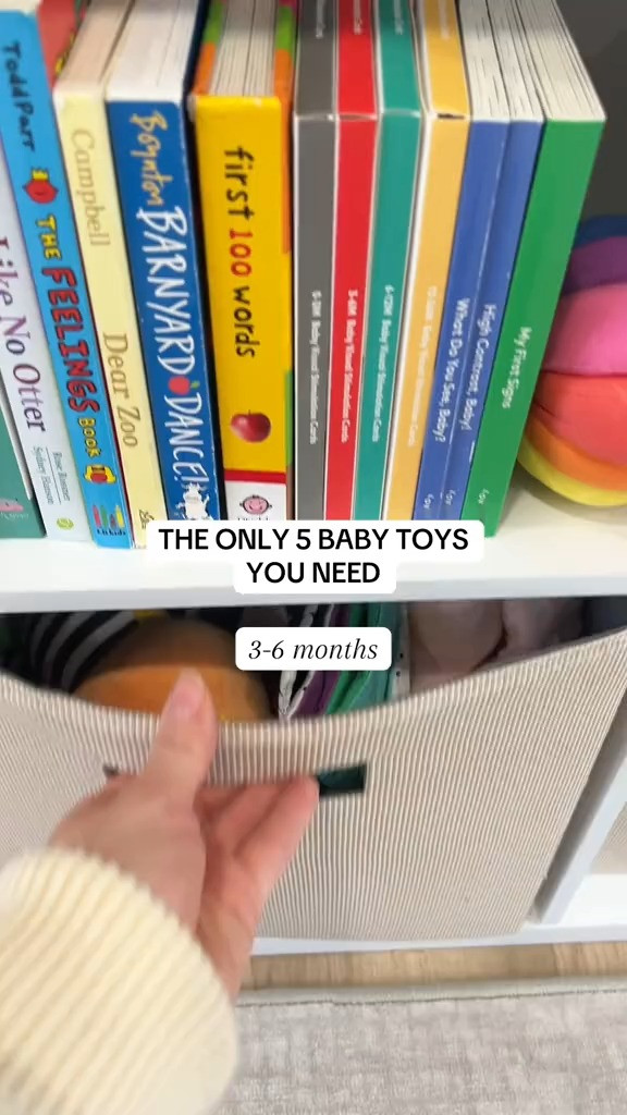 Toys after the newborn stage (3-6 months) you actually need! You really dont need much to support baby’s development. Follow and tap “related product” to shop these toys and some honorable mentions. You can find all our baby recommendations for the first year linked under “baby favorites” 🔗🎄♥️

At 3-6 months, baby is getting more interactive! They’ve moved away from visual tracking and observing and are starting to engage with their surroundings.
✨ 3 months - reach out and bat toys
✨ 4 months - hold toys for longer period of time
✨ 5 months - change hands when holding toys

Babies might also start rolling in this age range and interactive textile toys can motivate and encourage movement!

Babies are also exploring through their mouth and may start teething! Look at teethers that are round so theyre easy to grasp. 
 

 #LTKGiftGuide #LTKBaby #LTKBump