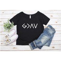 God Is Greater  Christian Tshirt  Relaxed Tshirt  Womens Relaxed Tshirt  Scoop Neck Tshirt  Black Tshirt | Etsy (US)