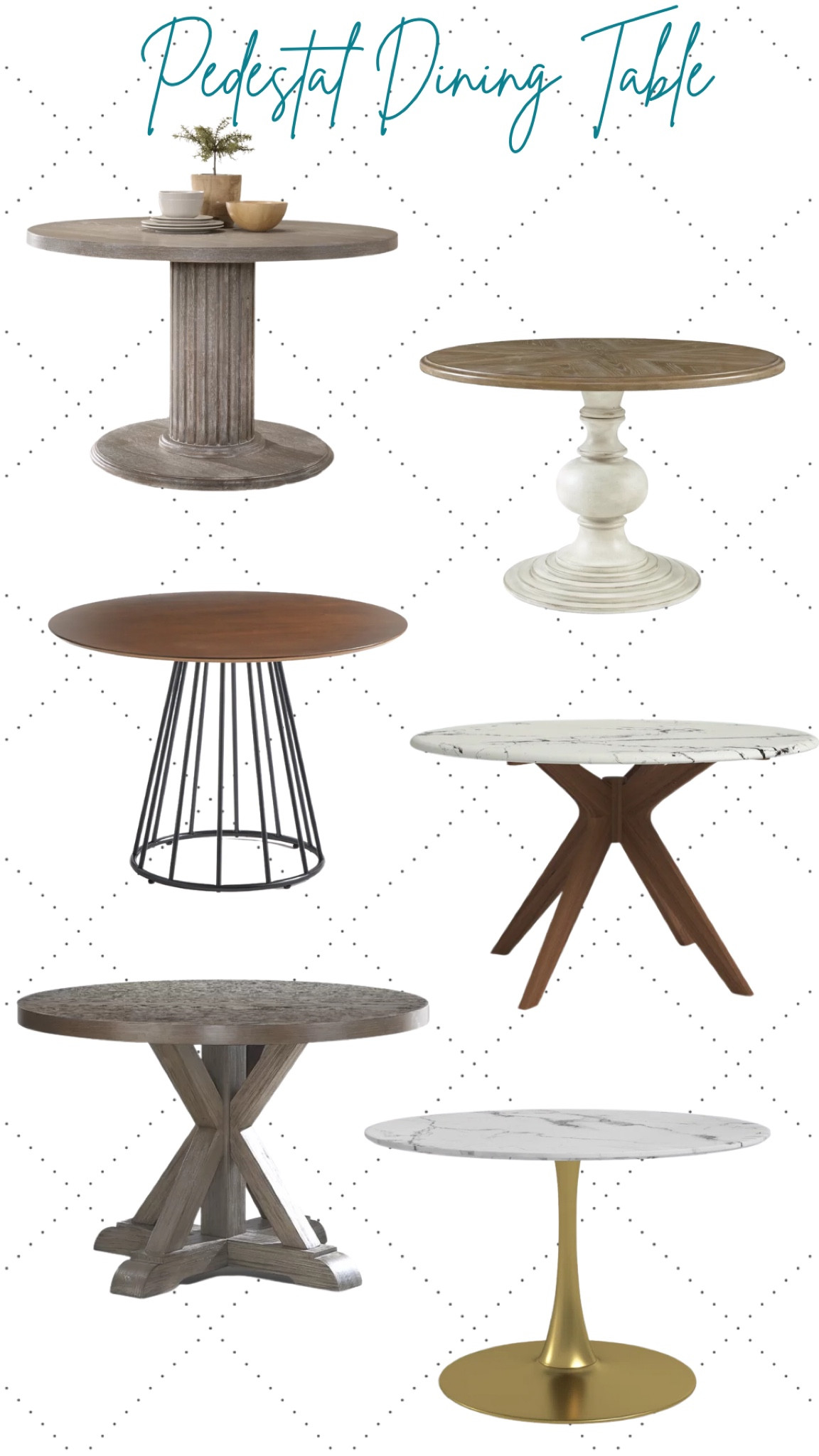 Pedestal dining table round 
Marble 
Wood 
Metal 
Cross legs 
Farmhouse 
Modern 
Traditional 

#LTKstyletip #LTKhome #LTKFind