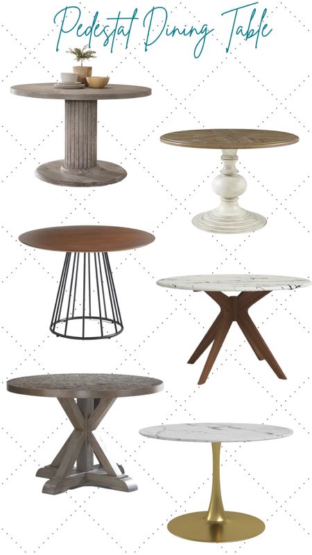 Pedestal dining table round 
Marble 
Wood 
Metal 
Cross legs 
Farmhouse 
Modern 
Traditional 

#LTKstyletip #LTKhome #LTKFind