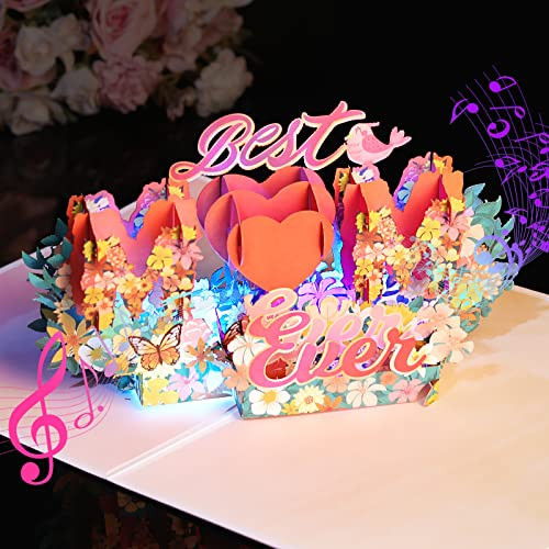 Yinqing LIGHTS & MUSIC Mothers Day Pop Up Card, Happy Mother’s 3D Card from Daughter, Son, Husband, Gifts Cards for Mom Wife Grandma(Battery Include) | Amazon (US)