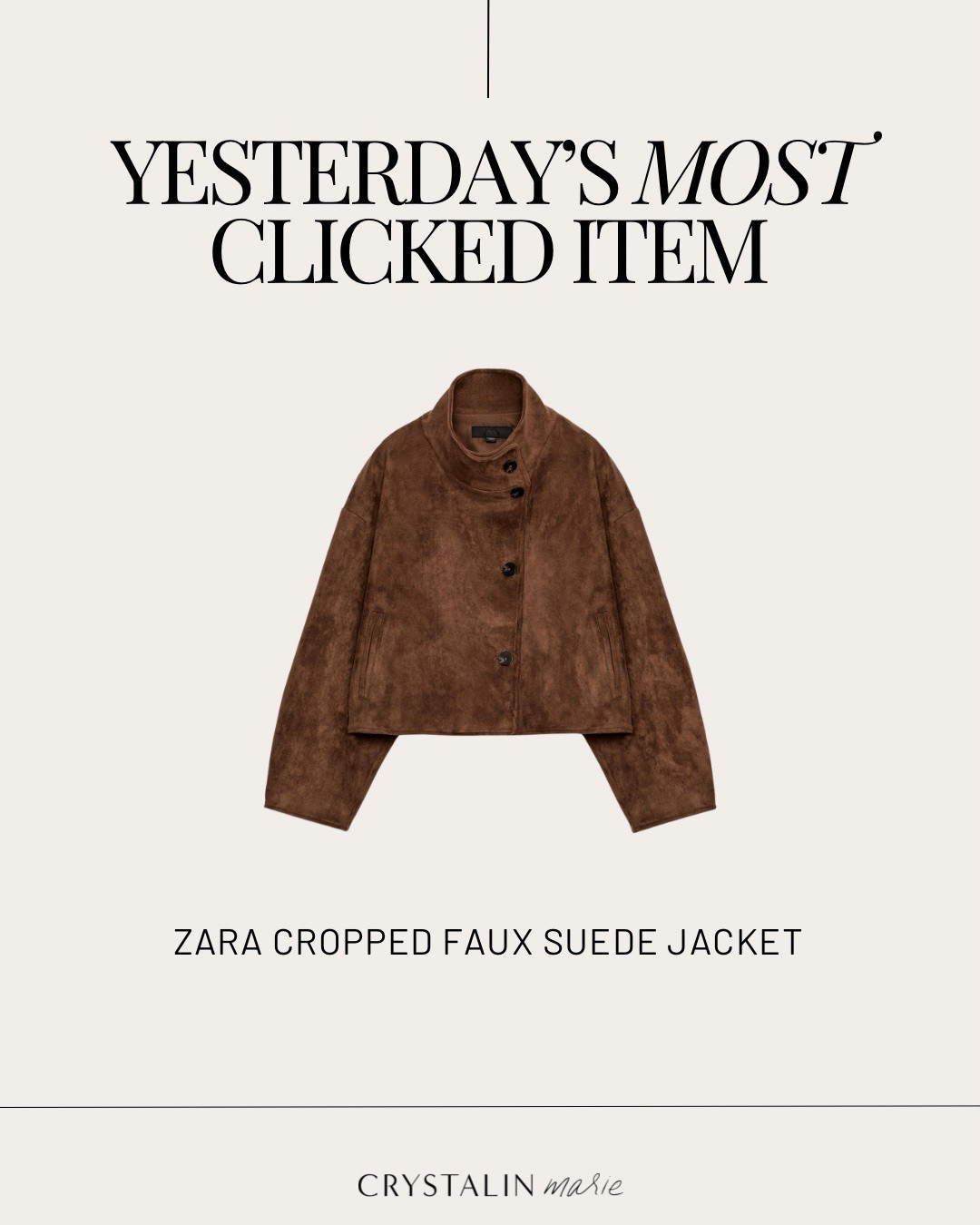 Zara cropped faux suede jacket- so good! runs big, size down. i’m in the xs and it’s still a tad roomy.

#LTKmomlife #LTKOver40 #LTKPetite