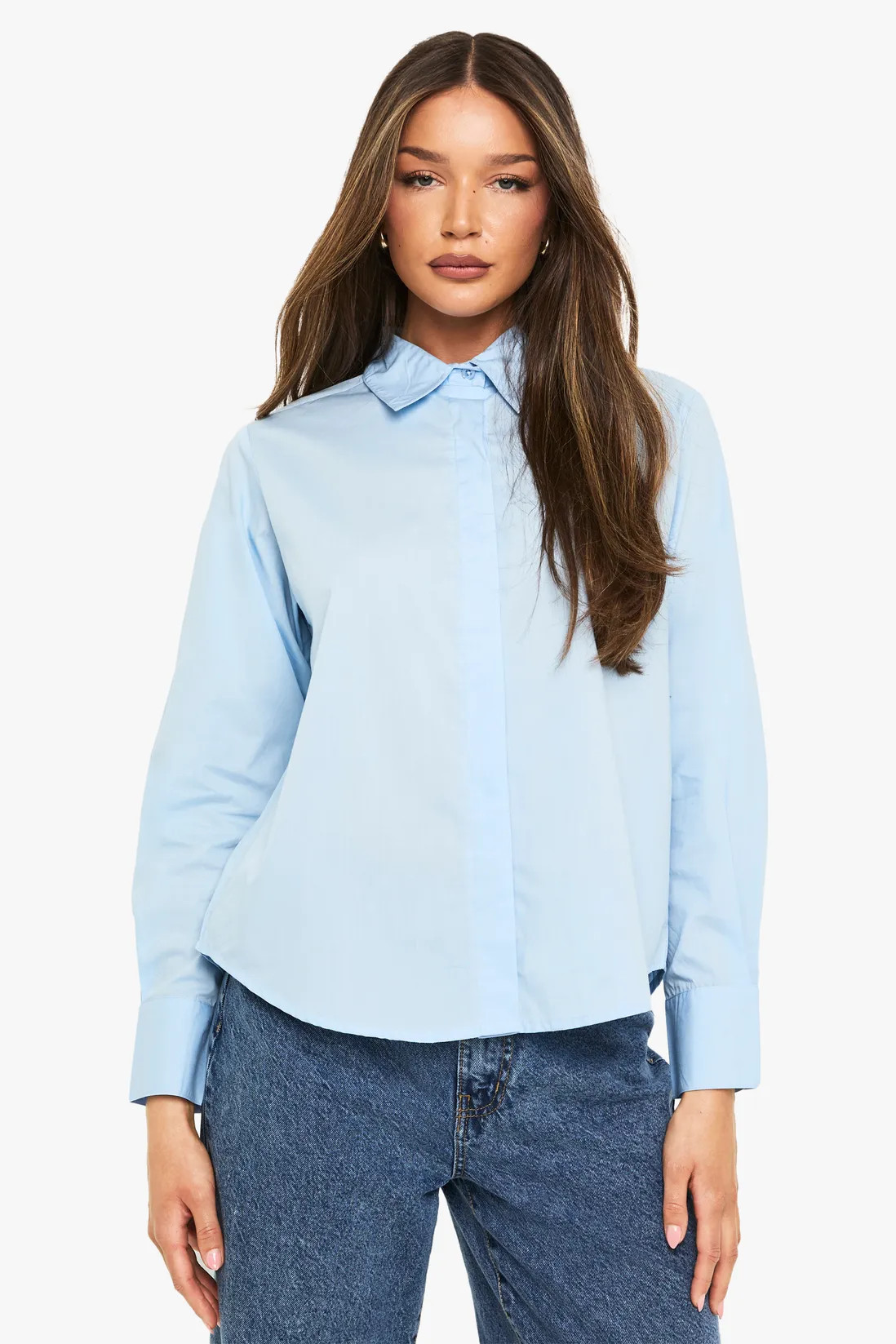 Boohoo Basics Cotton Shirt | Boohoo.com (UK & IE)