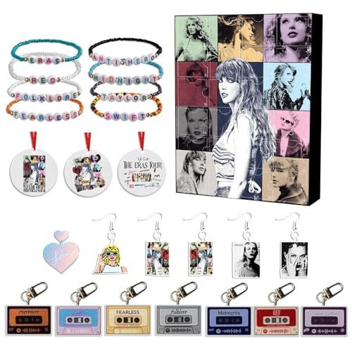 Christmas Advent Calendar 2024,24 Pcs Fashion Singer Inspired Friendship Charms Gift,24 Days Countdown Advent Calendar Christmas Gift for Lover Music Fans（A） | Amazon (US)
