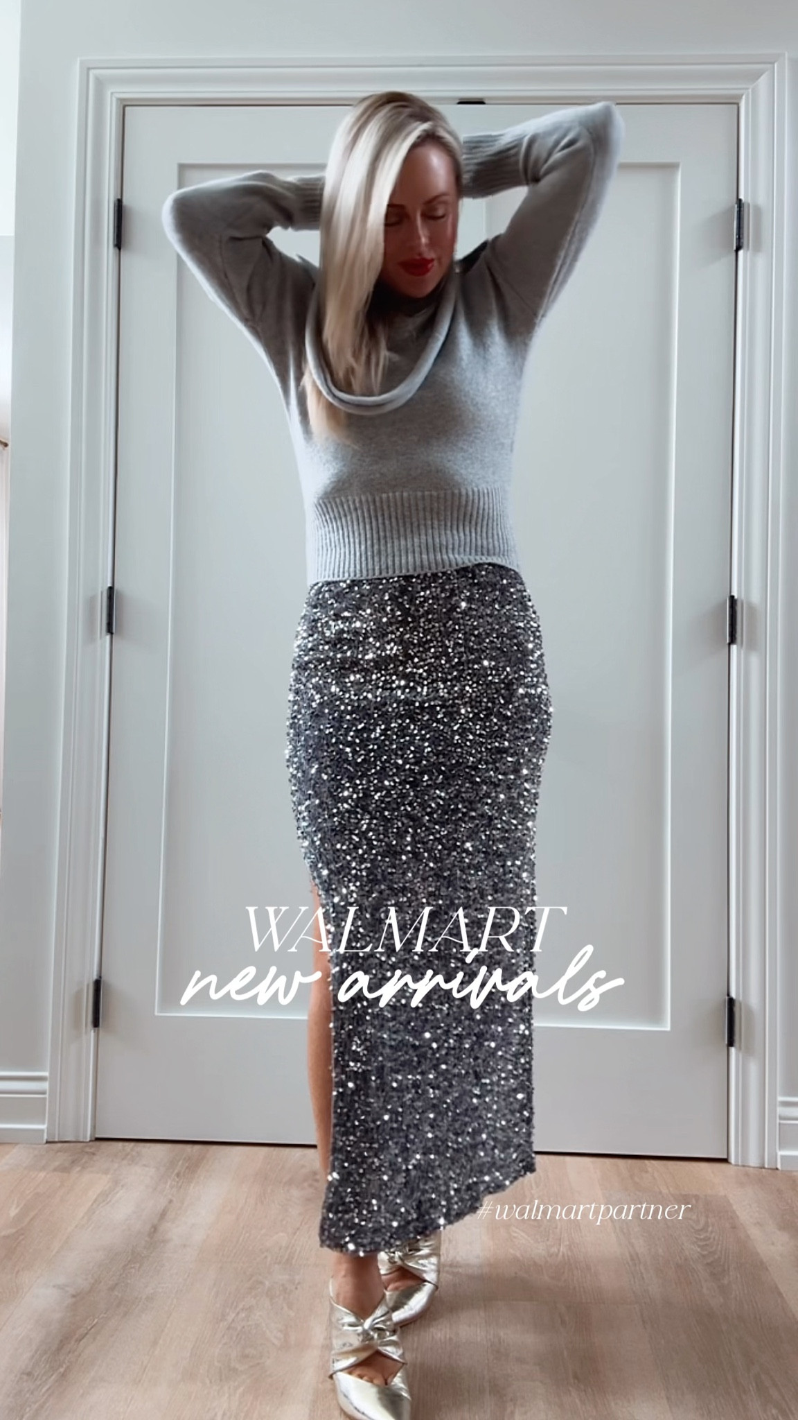 Obsessed with these new @walmartstyle finds! Are you kidding me?! So good! ❄️✨I feature all 3 pairs of denim! All tts! Get whatever is in stock! Skirt is medium, sweaters are medium. 

#walmartpartner #walmartstyle 

#LTKFindsUnder50 #LTKHoliday #LTKSeasonal