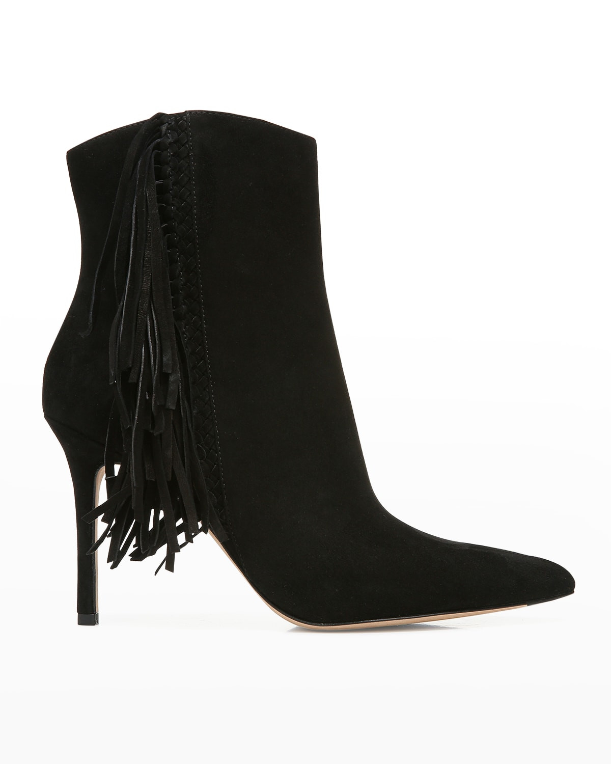 Nyomi Suede Fringe Stiletto Booties | Neiman Marcus