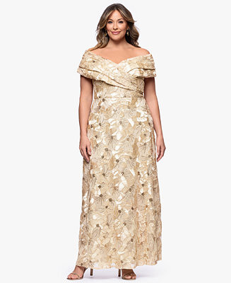 Plus Size Off-The-Shoulder Long Gown | Macy's