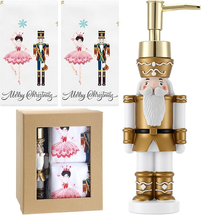4 Pcs Christmas Nutcrackers Soap Dispenser Gift Bathroom Decoration Merry Christmas Fingertip Tow... | Amazon (US)