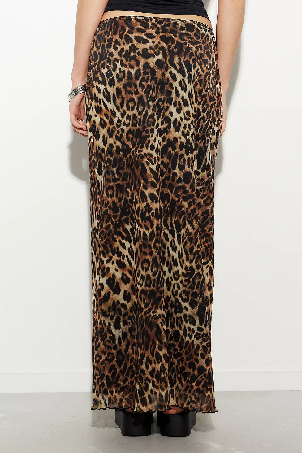 UO Leopard Print Mesh Maxi Skirt | Urban Outfitters (EU)