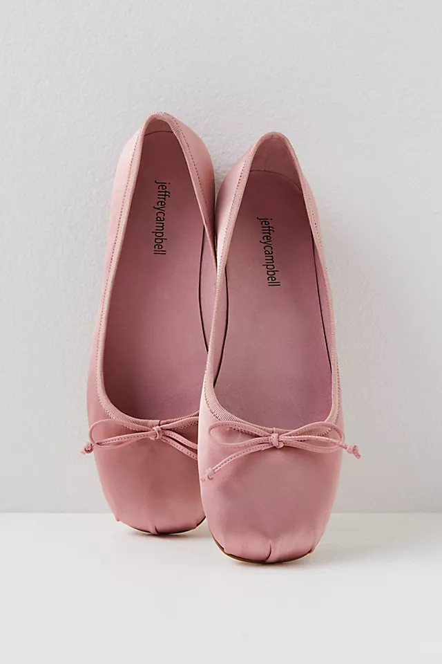 Aurora Flats by Jeffrey Campbell at Free People, Black Satin, US 8.5 | Free People (Global - UK&FR Excluded)