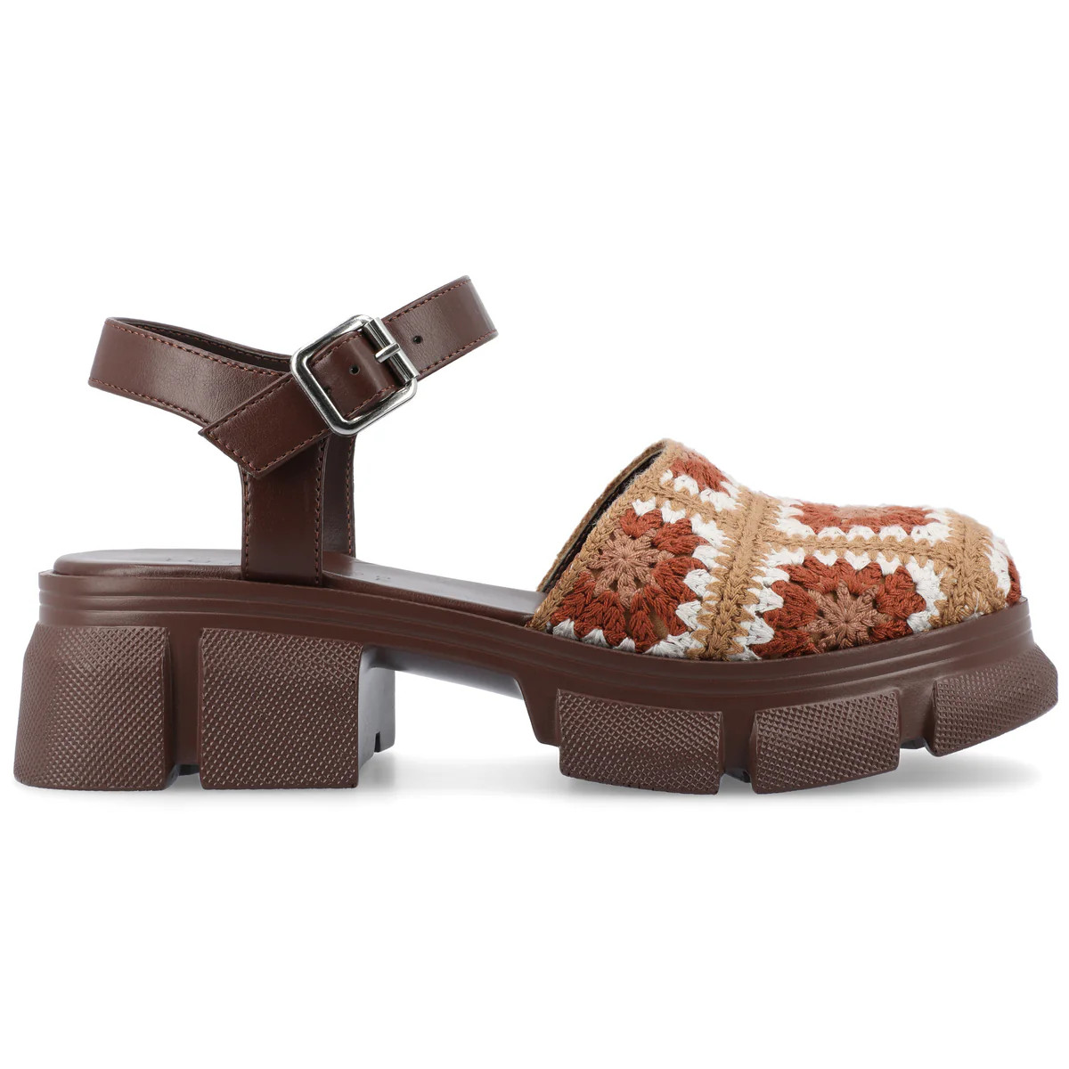 DORIT PLATFORM HEELED SANDALS IN CROCHET | Journee Collection