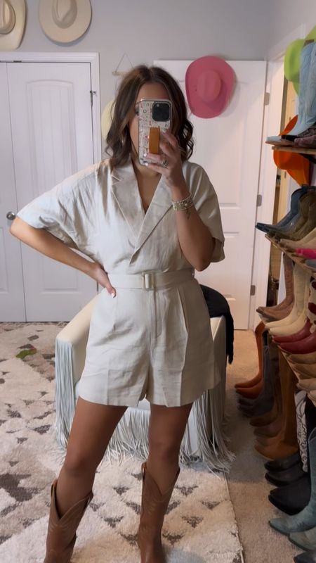 The perfect romper for my business casual girls or a vacation travel outfit would be cute for a country concert too. Wearing a medium 

#LTKVideo #LTKSeasonal #LTKFindsUnder100
