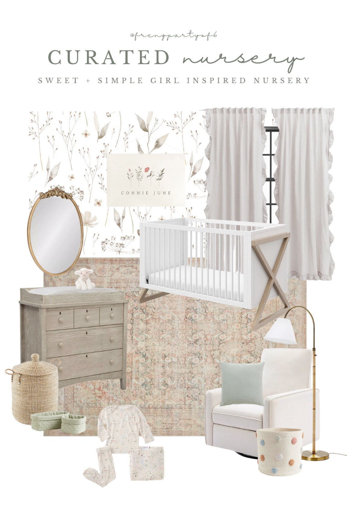 Sweet and simple nursery design! I’ve seen this crib a few times and I just love it so much, the side design is so pretty! Loving the light and whimsical look 😊

#LTKbaby #LTKhome #LTKstyletip