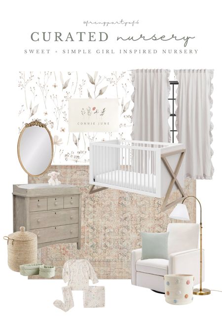Sweet and simple nursery design! I’ve seen this crib a few times and I just love it so much, the side design is so pretty! Loving the light and whimsical look 😊

#LTKbaby #LTKhome #LTKstyletip