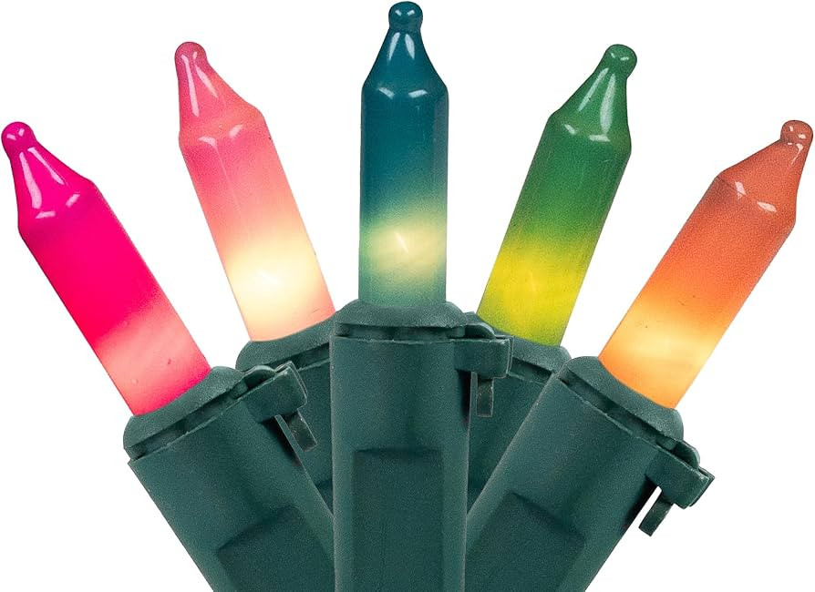 Northlight Pastel Mini Christmas Light Set - Multi-Color - 10' Green Wire - 50ct | Amazon (US)