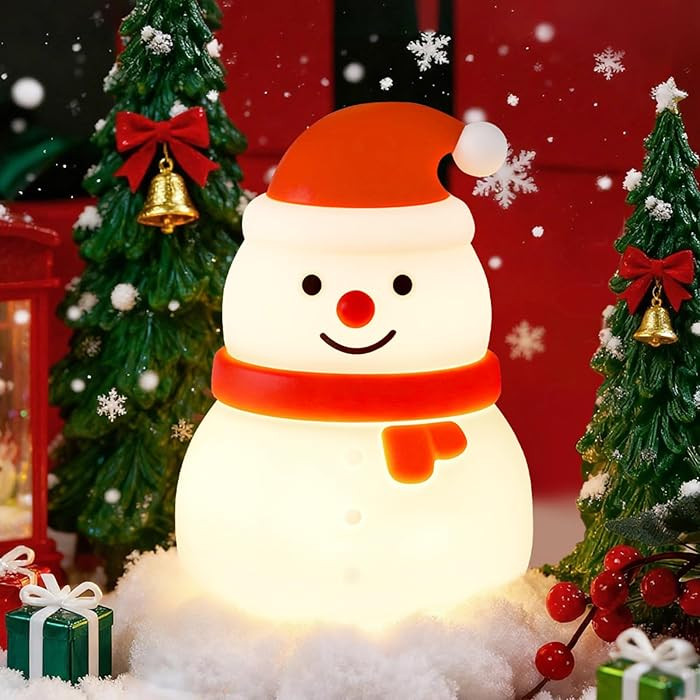 Squishy Christmas Snowman Night Light with RGB Modes Dimmable Nursery Breastfeeding Nightlight Ha... | Amazon (US)