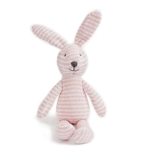 pink stripe cotton knit bunny | minnow