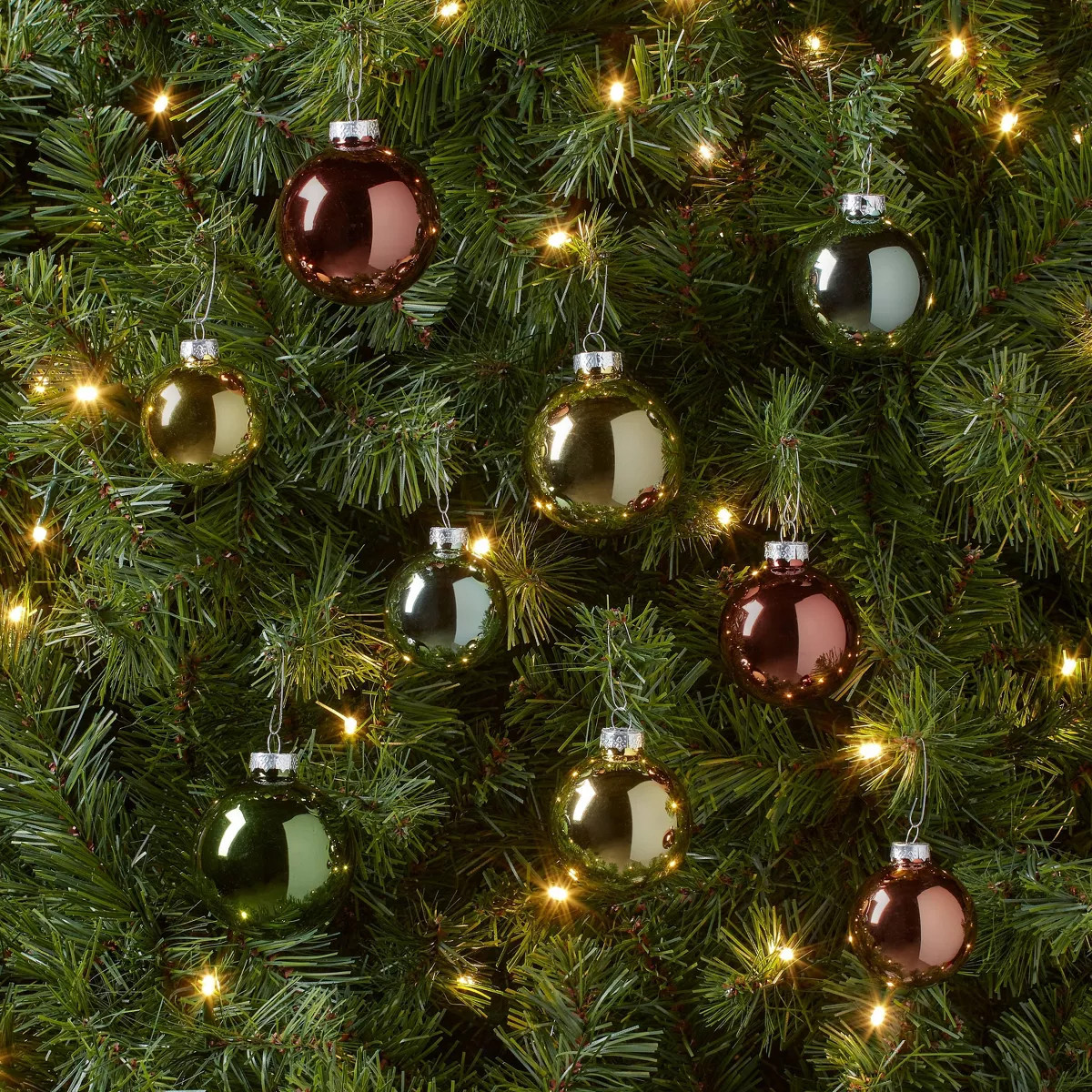42ct Round Glass Christmas Ornament Set Pink/Burgundy/Gold/Red - Wondershop™ | Target