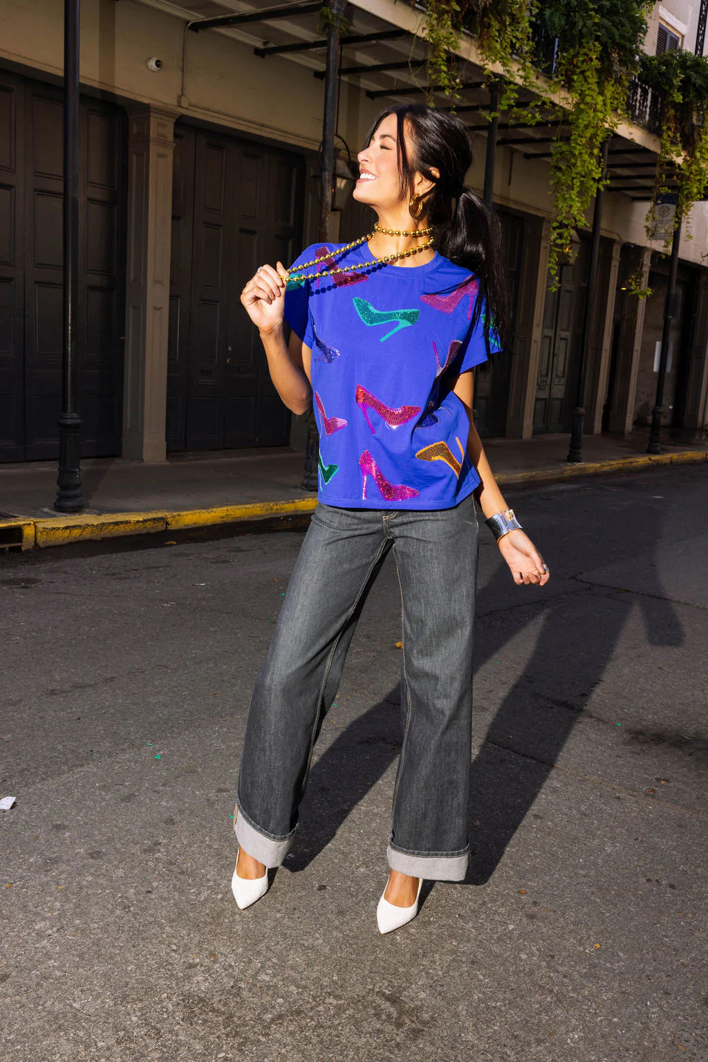 Royal Blue Stiletto Tee | Queen of Sparkles