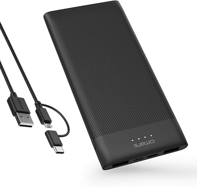 Omars Power Bank 10000mAh USB C Battery Pack Slimline Portable Charger with Dual USB Output Compa... | Amazon (US)