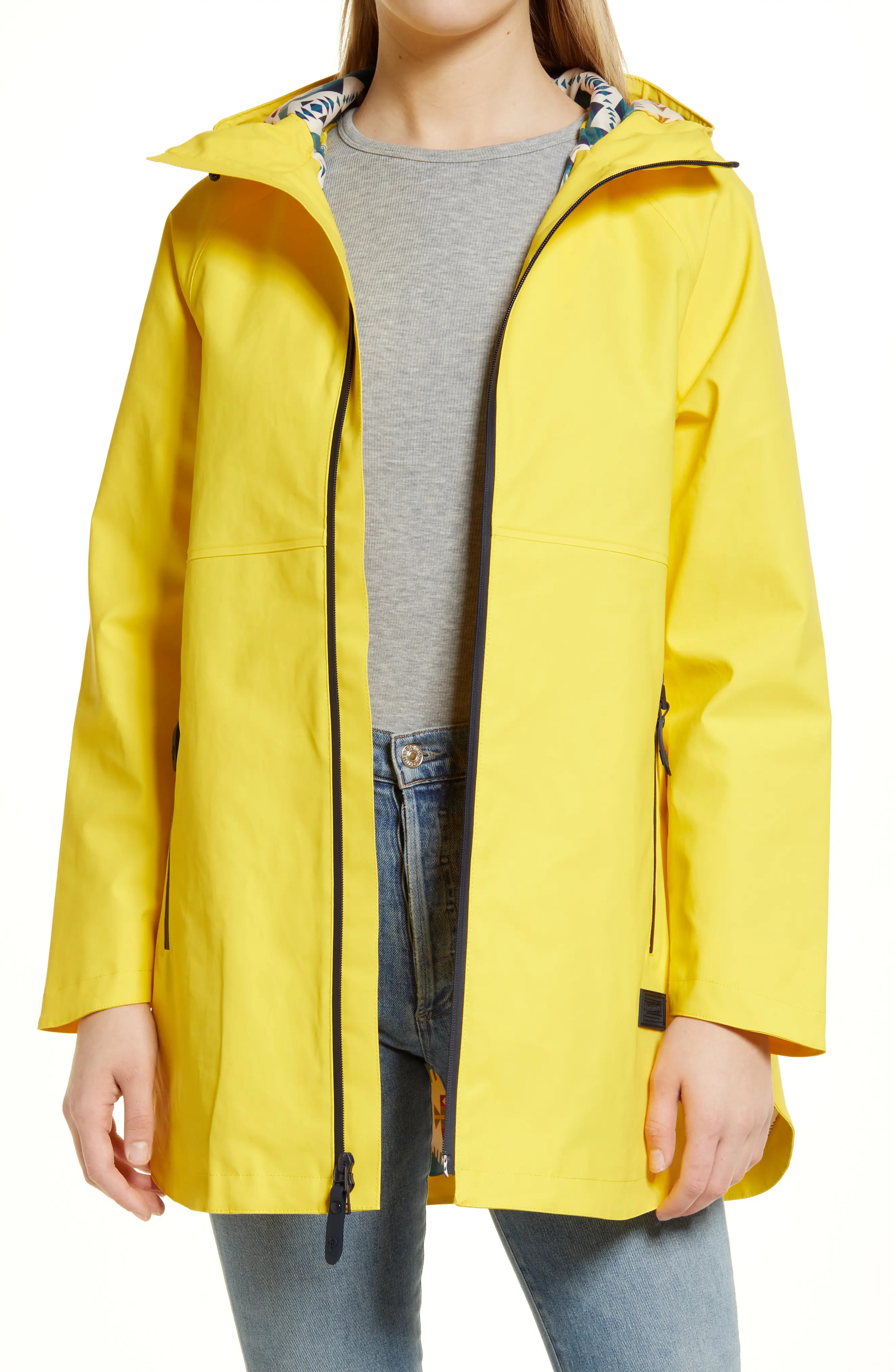 Pendleton Shoalwater Hooded Raincoat in Buttercup at Nordstrom, Size X-Small | Nordstrom