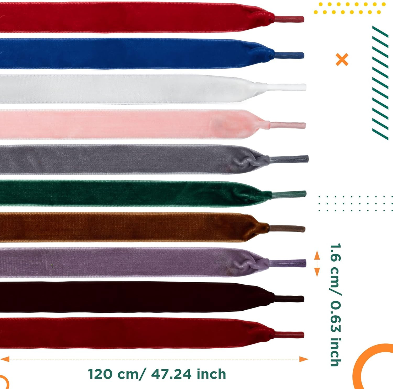 TXIN 10 Pairs Velvet Shoe Laces Flat Shoelaces for Women Girls, 10 Colors 120 cm Long Velvet Shoe... | Amazon (US)