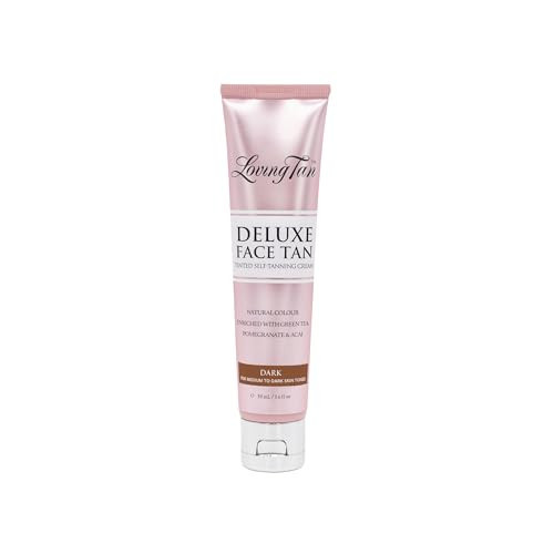Loving Tan Deluxe Face Self Tanner, Dark - Streak Free, Natural, Professional Quality Sunless Tanning - 10+ Face Self Tanner Applications per Bottle, Cruelty Free, Naturally Derived DHA - 1.6 Fl Oz | Amazon (US)