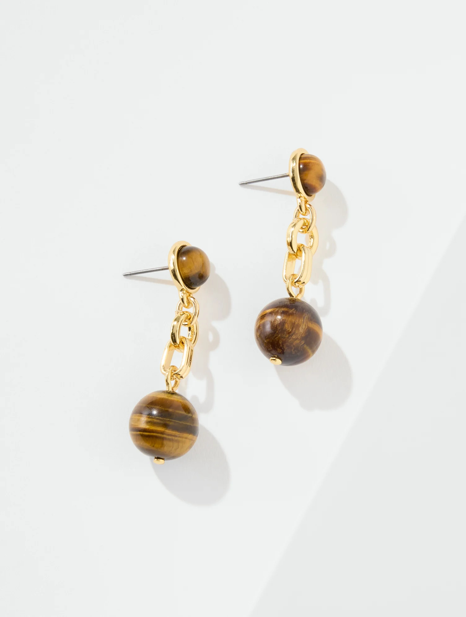Odette Tiger's Eye Drop Earrings - Tigers / Gold - 001 Talbots | Talbots