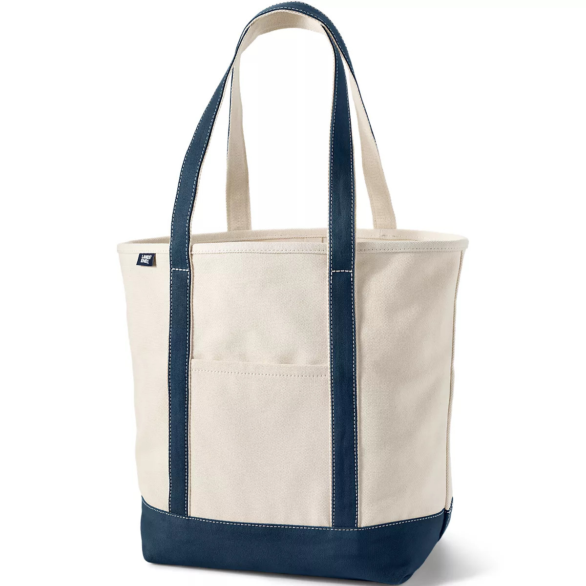 Large 5 Pocket Open Top Long Handle Canvas Tote Bag | Lands' End (US)