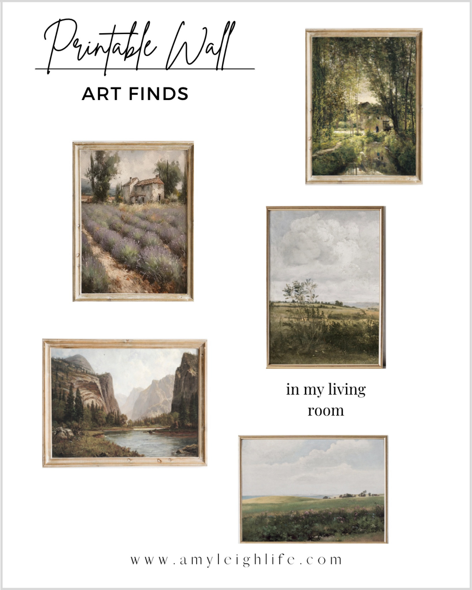 Printable wall art finds. These prints are a great way to update your home decor on a budget. These are currently $3-$6 and you can print them on regular printer paper at your house. (As long as you have a decent printer, these should turn out well). I have a few spots in my house that I use my etsy art prints in and I love changing them out with the seasons. 

Printable art, prints, art prints, wall prints, art decor, wall art, above bed art, bathroom art, bathroom wall art, bedroom wall art, dining room art, dining room wall art, etsy art, entryway art, entryway decor, entry way art, entry way decor, home art, kitchen art, kitchen wall art, wall art living room, landscape art, living room art, living room wall art, modern art, modern vintage, vintage wall art, vintage art, vintage decor, vintage home, organic modern home decor, neutral art, office art, art artwork, artwork, budget home, home decor on budget, budget budget, budget art, budget wall art, home decor inspo, home decor finds, organic modern decor finds, country oil painting, vintage painting, landscape print, rustic farmhouse, summer painting, rustic home decor, modern farmhouse decor, digital print, French country decor, French countryside art, lavender field, north prints, mountain landscape painting, Amy Leigh life

#amyleighlife
#vintagewallart