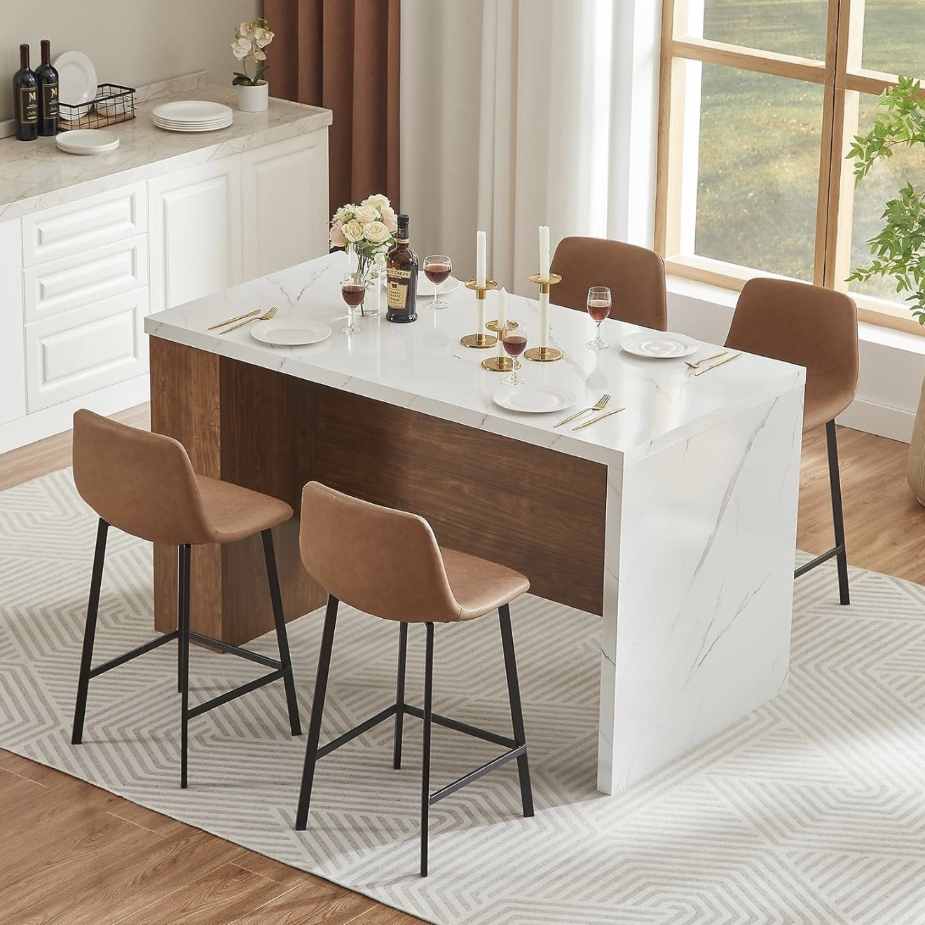 Modern Imitation Marble Large Counter | Stunning & Budget friendly 🤎🤍

#LTKHome #LTKU
