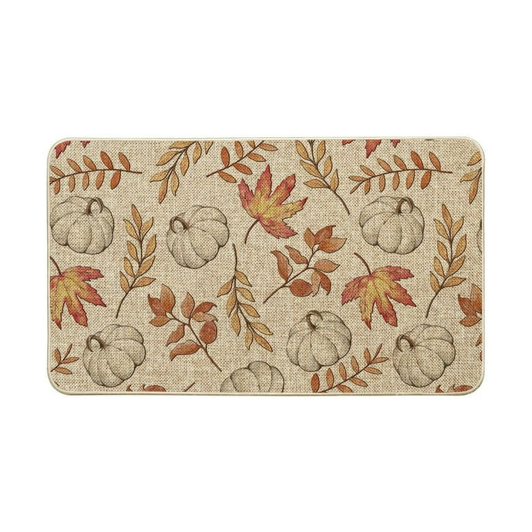 Smile Pumpkins Maple Leaves Fall Doormat, Autumn Home Decor Floor Mat Low-Profile Switch Rug Door... | Walmart (US)