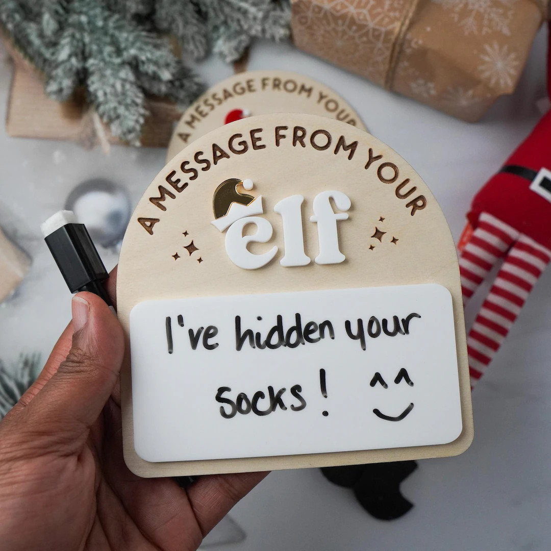 Elf Message Board Sign Magnetic Reusable Dry Erase Whiteboard Christmas Elf Accessories Elf Prop ... | Etsy (US)