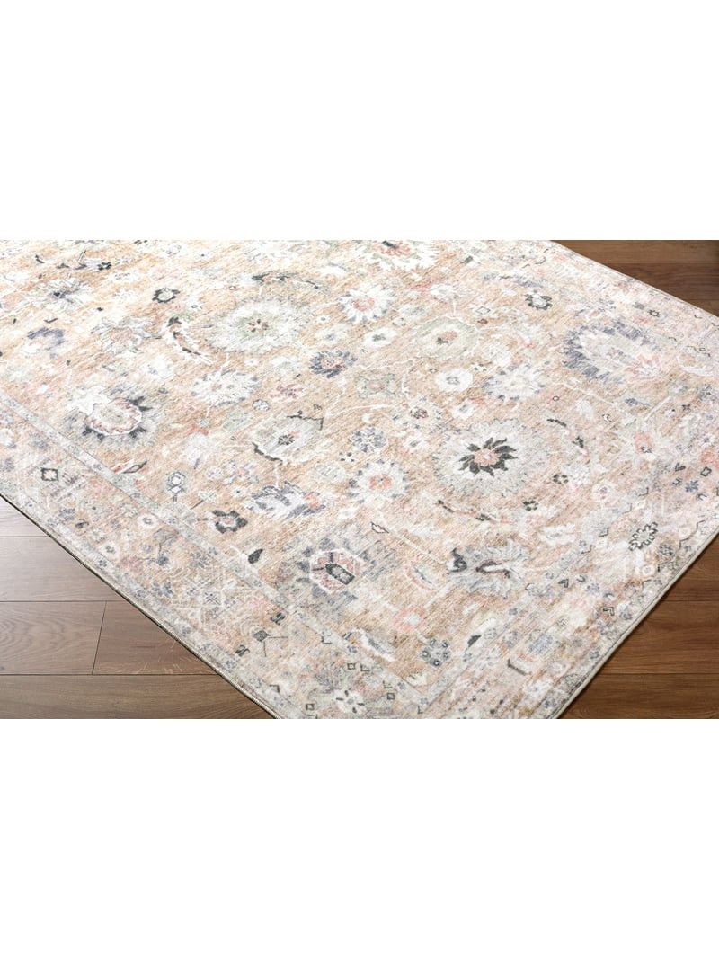 My Texas House Washable Everly Cream 5'3" x 7' 8'10" x 12' Washable Area Rug | Walmart (US)