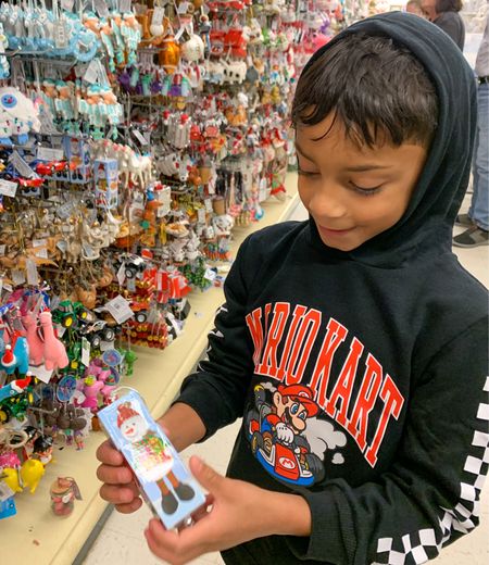 Shopping for new ornaments. The little guy loves his new Mario Kart hoodie. So adorable. #MarioKart #Hoodie #Sweatshirts #ChristmasShopping #Gamer 

#LTKkids