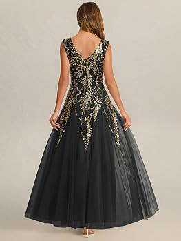 Ever-Pretty Women's Maxi Formal Gowns Sequin Mother of the Bride Dresses | Amazon (US)