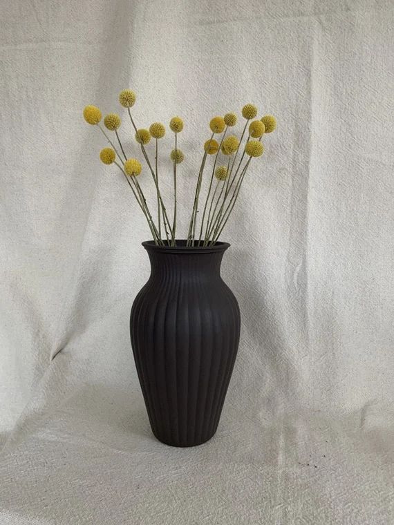 Matte Textured Large 'Greek' Vase for Dried Flowers | 25.5cm Tall | Charcoal | 7 Colours availabl... | Etsy (US)