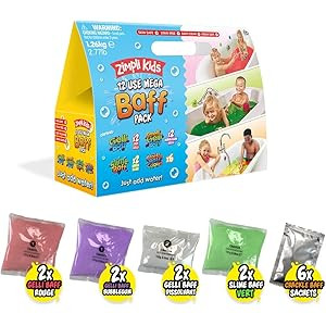 12 Use Mega Value Baff Pack from Zimpli Kids, 4 x Gelli Baff, 2 x Slime Baff & 6 x Crackle Baff, Chi | Amazon (UK)