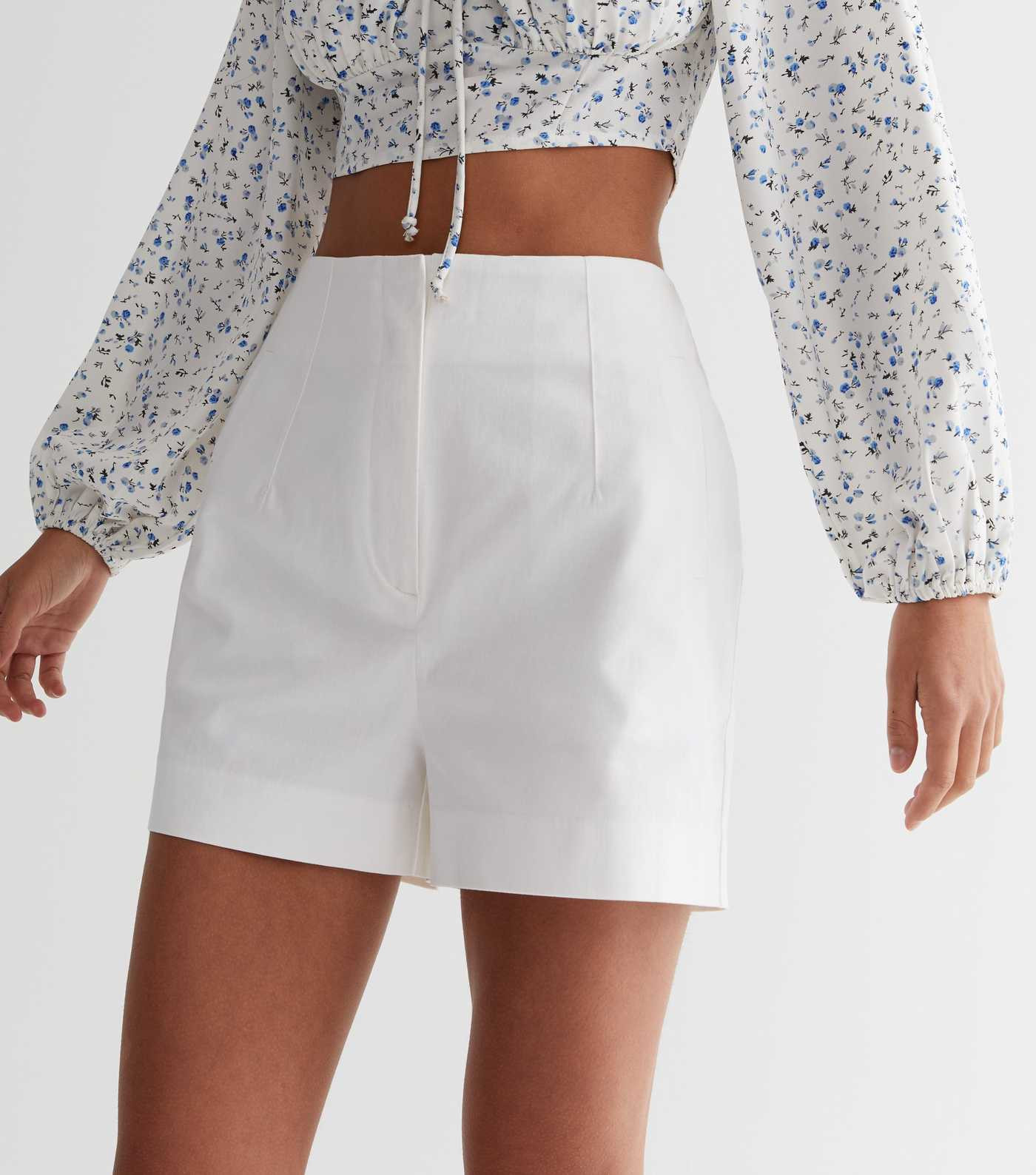 White Cotton Blend Tailored Shorts
						
						Add to Saved Items
						Remove from Saved Items | New Look (UK)