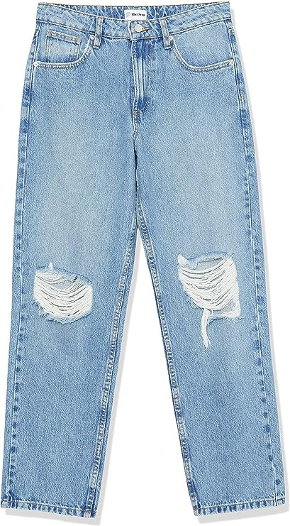 The Drop Women's Luca High Rise Distressed Loose Straight-Fit | Amazon (US)
