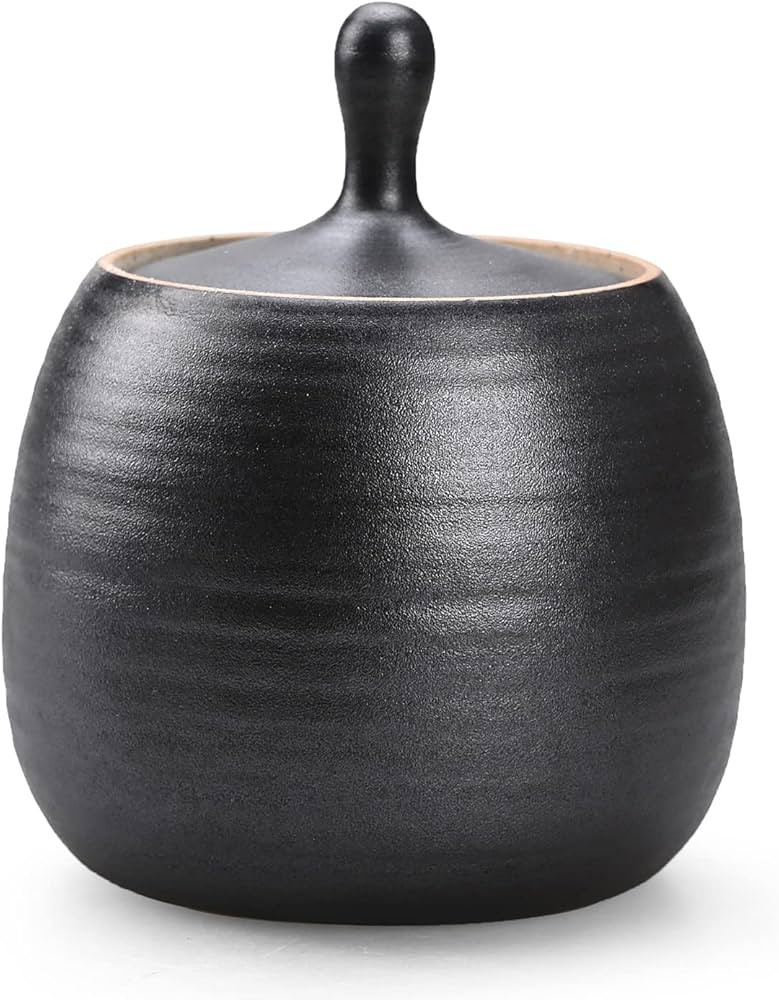Retro Kitchen Canisters Ceramic Food Storage Jar Roud Shape with Silicone Airtight Lid for Tea, C... | Amazon (US)